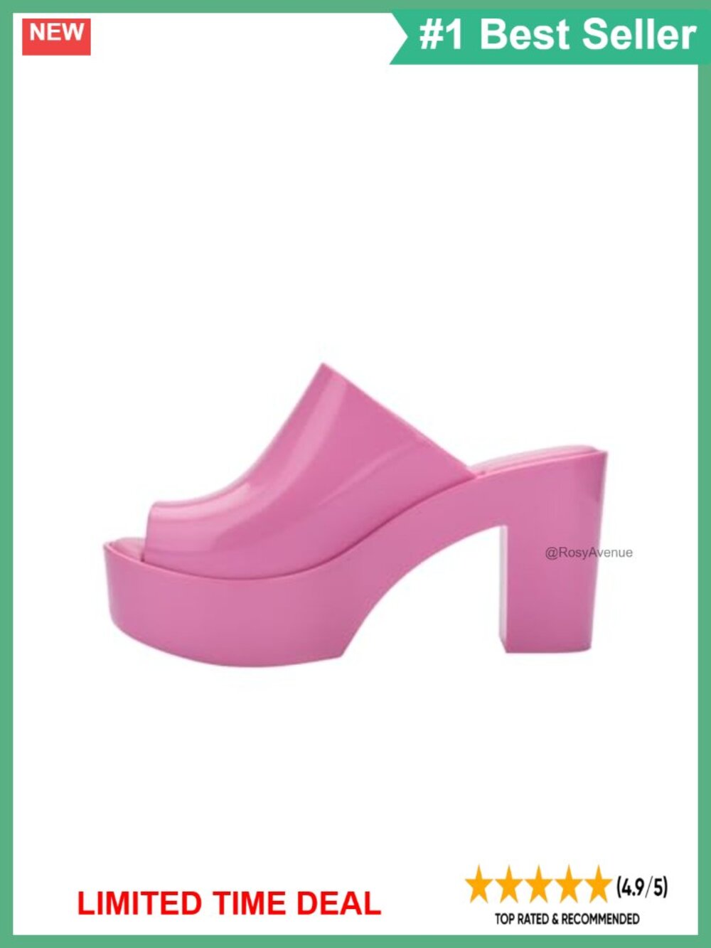 Melissa Mule Heel Vegan PVC Slip-On Sandal for Women